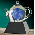 Hand Blown Tea Pot Rose (3.5")